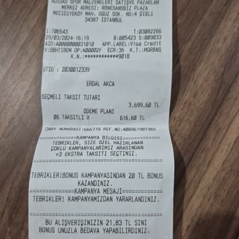 Adidas Mağazası Kusurlu Ürüne İşlem Yapmıyor