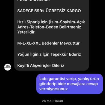 Baxercom (ınstagram) Yanlış Ürün Ve İlgisizlik Sorunu