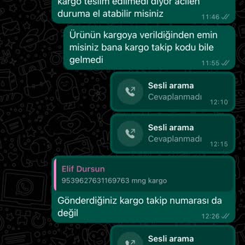 By Elif Dursun Ürün Teslimatıyla İlgili Şikayet