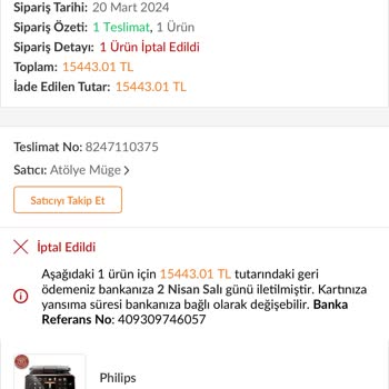 Trendyol Kampanyalı Ürün İptali