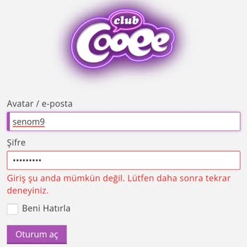 Club Cooee Şu Anda Giriş Mümkün Değildir Dio