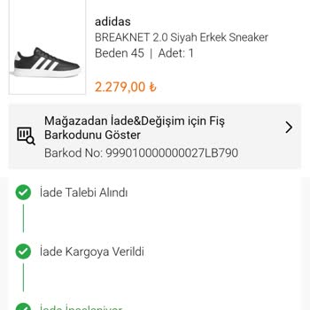 adidas FLO Farklı Ürün Kargolaması