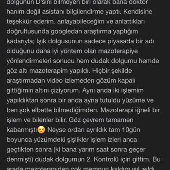 Uzm. Dr. Miray Tümer Güzellik Salonunda Yaşanan Dolgu Problemi Hakkında