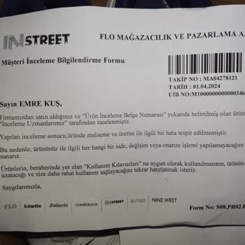 In Street Nike Fabrika Hatası Olmasına Rağmen Kullanıcı Hatası Denmesi