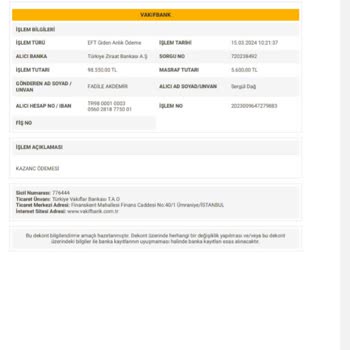 Pariwin Mağduruz İade Talep Ediyorum