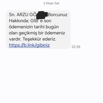 Gelir İdaresi Başkanlığı Gecikmiş Borç Bildirimi Ve Yanıltıcı Mesaj Şikayeti