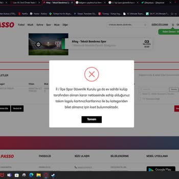 Passolig Bilet Almak İçin Kısıt Bulunmaktadır