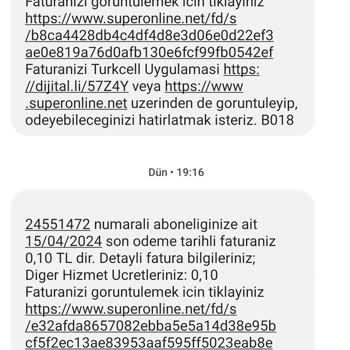 Superonline İptal Sonrası Gönderilen Fatura
