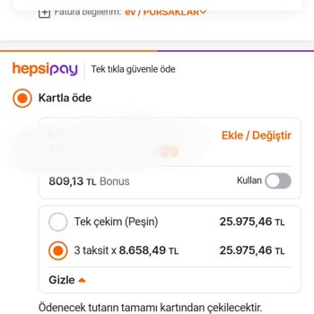 Hepsiburada Taksitli Olmasına Rağmen Peşin Aldı Ödemeyi