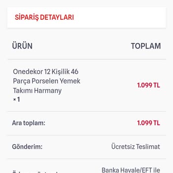 Öz Çeyiz (ozceyiz.com) Öz Çeyiz'den Yemek Takımı Hayal Kırıklığı