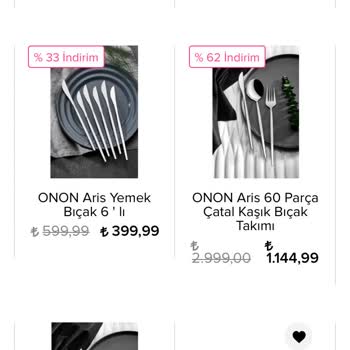 Onon Çatal Bıçak Fiyat Oyunu