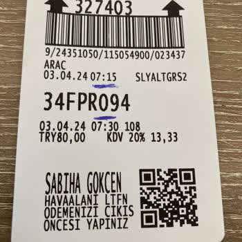 Sabiha Gökçen Havalimanı Havalimanı Otoparkında Yaşanan Ücretlendirme Sorunu