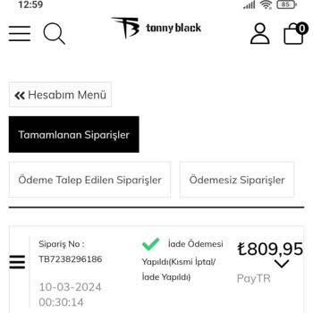 Tonny Black Ücretimi İade Etmedi.