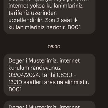 Türk Telekom Kurulum Mesaj Atıp Gelmeme