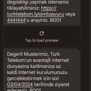 Türk Telekom Kurulum Mesaj Atıp Gelmeme