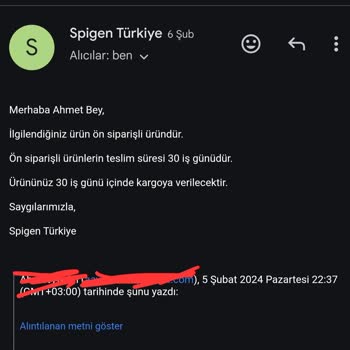 Spigen Ürünü Göndermiyor Ayrıca İptal Ürüne Para İadesini Yapmıyor