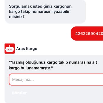 Aras Kargo Takip Numaralı Gönderiniz Bulunmamaktadır Diyor