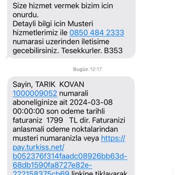 TURKISS Hizmet Almadan Fatura Kesildi!