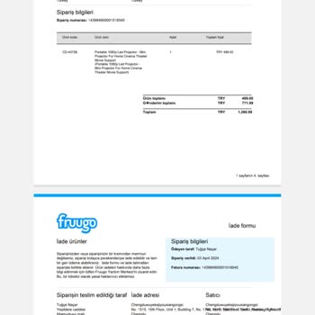 Fruugo.comtr Sipariş İptali İstiyorum