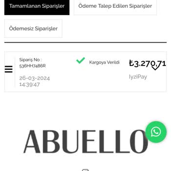 Abuello Paramı Aldı Ama Ürünleri Göndermiyor