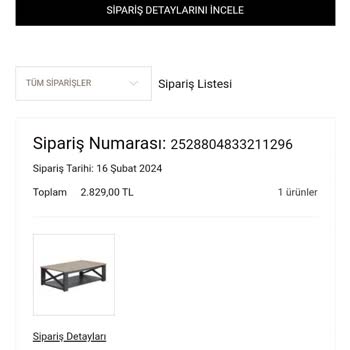 Kelebek Mobilya Orta Sehpa Siparişimin Teslim Edilmemesi.