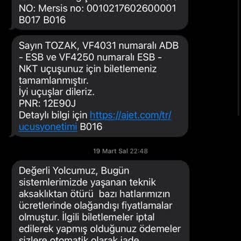 AJet (Anadolu Jet) Uçuş Rezervasyonunda Yaşanan Karmaşa Ve Mağduriyet