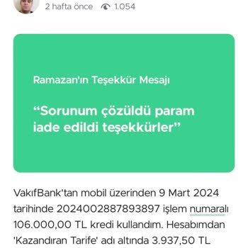 VakıfBank Kazandıran Tarife Ücreti İade