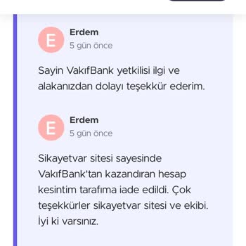 VakıfBank Kazandıran Tarife Ücreti İade