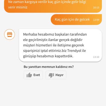 Trendyol Ürün Siparişi Mağduruyum