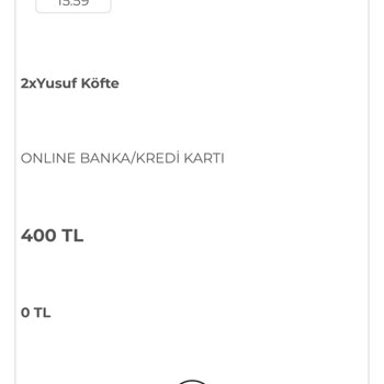 Köfteci Yusuf Online Sipariş Teslimat Sorunu