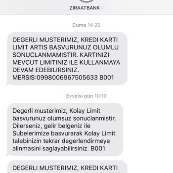 Ziraat Bankası Ziraat Limit Yükseltme
