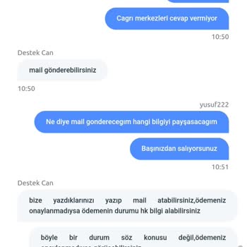 İtemci Yetersiz HİZMET-ÜCRET İadesinde SORUN-YANILTICI Bilgi