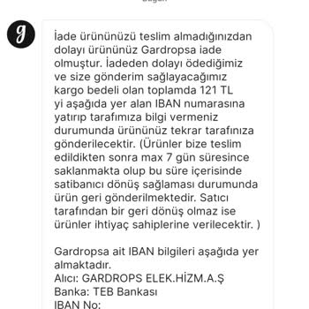 Gardrops Alici İadesi Mağduriyetim