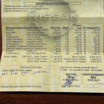 Nissan Adana Okar Otomotiv Yetkili Servis İşini Yapmıyor