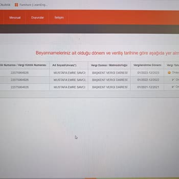 Gelir İdaresi Başkanlığı Kira Gelir Beyannamesi Onay Veremiyorum