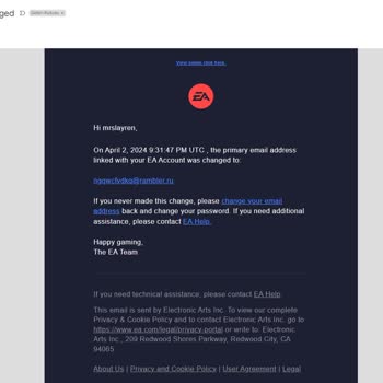 Ea Hesabım Çalındı Ve E-POSTASI Değiştirildi