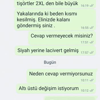 Only Trend Wear Değişim Talep Ettim Cevap Vermiyorlar Engellediler.