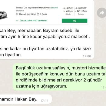 Enterprise Kiralama Süresinin Uzatılması