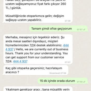 Enterprise Kiralama Süresinin Uzatılması