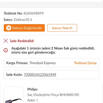 Trendyol Dükkan35 Mağazası Alıcıyı Mağdur Etmesi