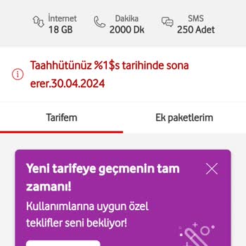 Vodafone Bitecek Tarifeme, Uygun Tarifeniz Bulunamadı Yazıp Oyalıyor