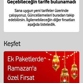 Vodafone Bitecek Tarifeme, Uygun Tarifeniz Bulunamadı Yazıp Oyalıyor