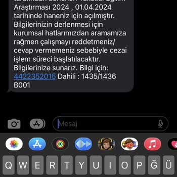 TÜİK Tehdit Mesajı