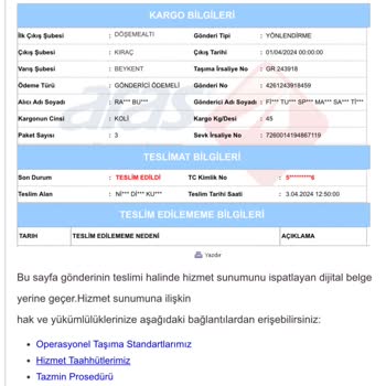 Aras Kargo Paketi Araçtan İndirmediler Gittiler