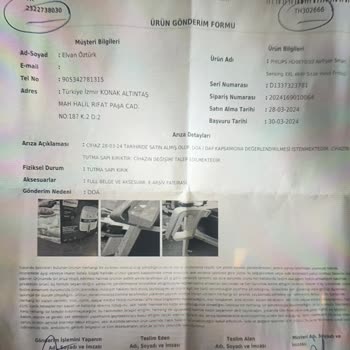 PHILIPS Ev Aletleri Hasarlı Ürün Sonrası Destek Yetersizliği