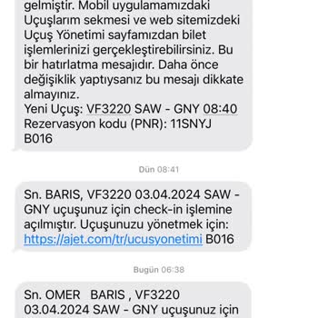 Ajet Müşteri Hizmetlerine Bağlamıyor