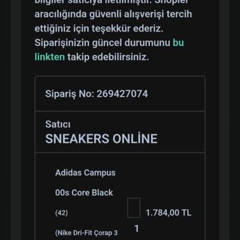 Sneakersonline.tr Spor Ayakkabım Elime Ulaşmadı!
