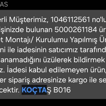 Koçtaş Bozuk Ürünleri Gönderiyor. Geri İade Almıyor.