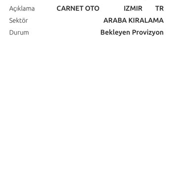 Carnet Rent A Car Bloke Para İadesi Hk.