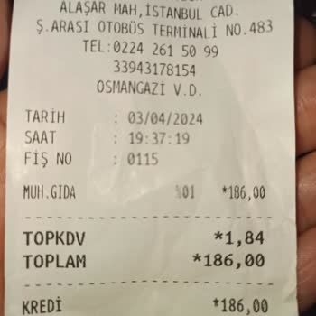 Bursa Büyükşehir Belediyesi Bursa Otobüs Terminalindeki Fast Food Şikayeti